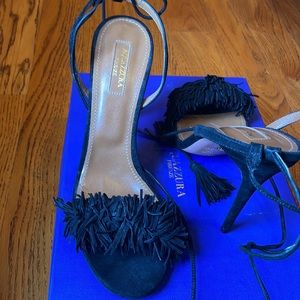 Aquazzura  sandals Wild thing 105 sued black. Size 39 new